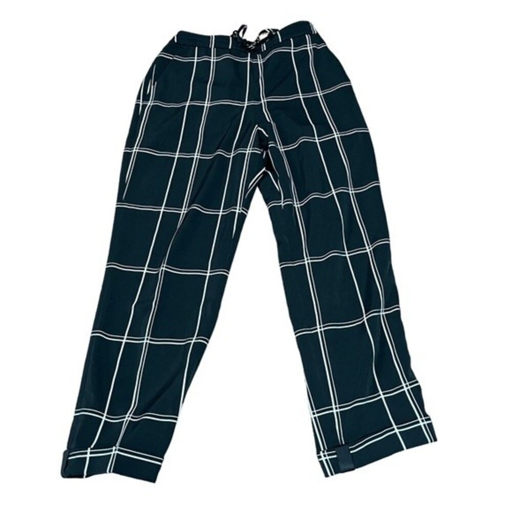 Ted Baker Black White Plaid Straight Leg Trousers Size S (US 4) Women